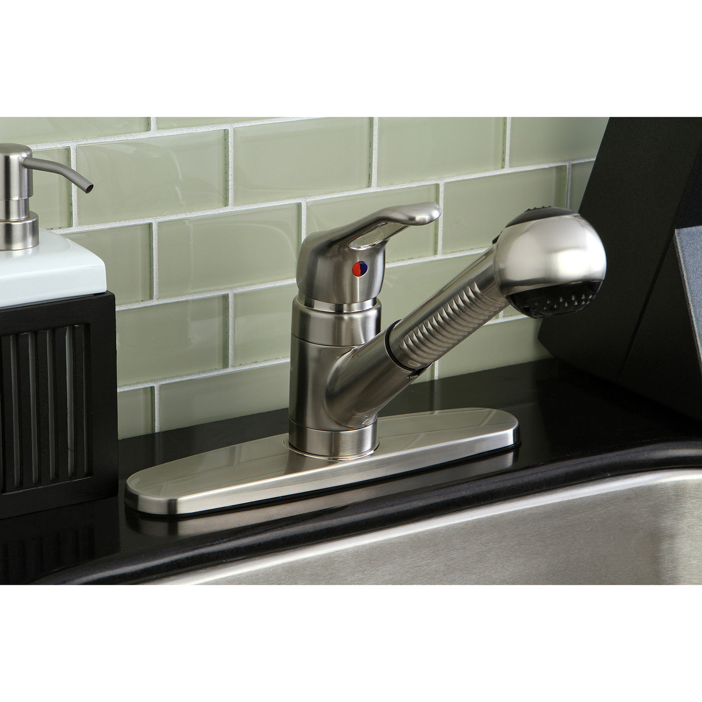 Elements of Design EB708SP Single-Handle Pull-Out Kitchen Faucet, Brushed Nickel