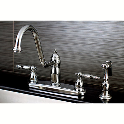Elements of Design EB7111TLBS Centerset Kitchen Faucet with Brass Sprayer, Polished Chrome