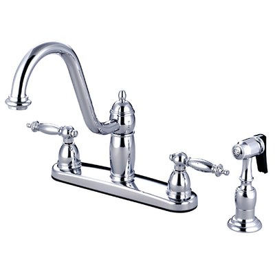 Elements of Design EB7111TLBS Centerset Kitchen Faucet with Brass Sprayer, Polished Chrome