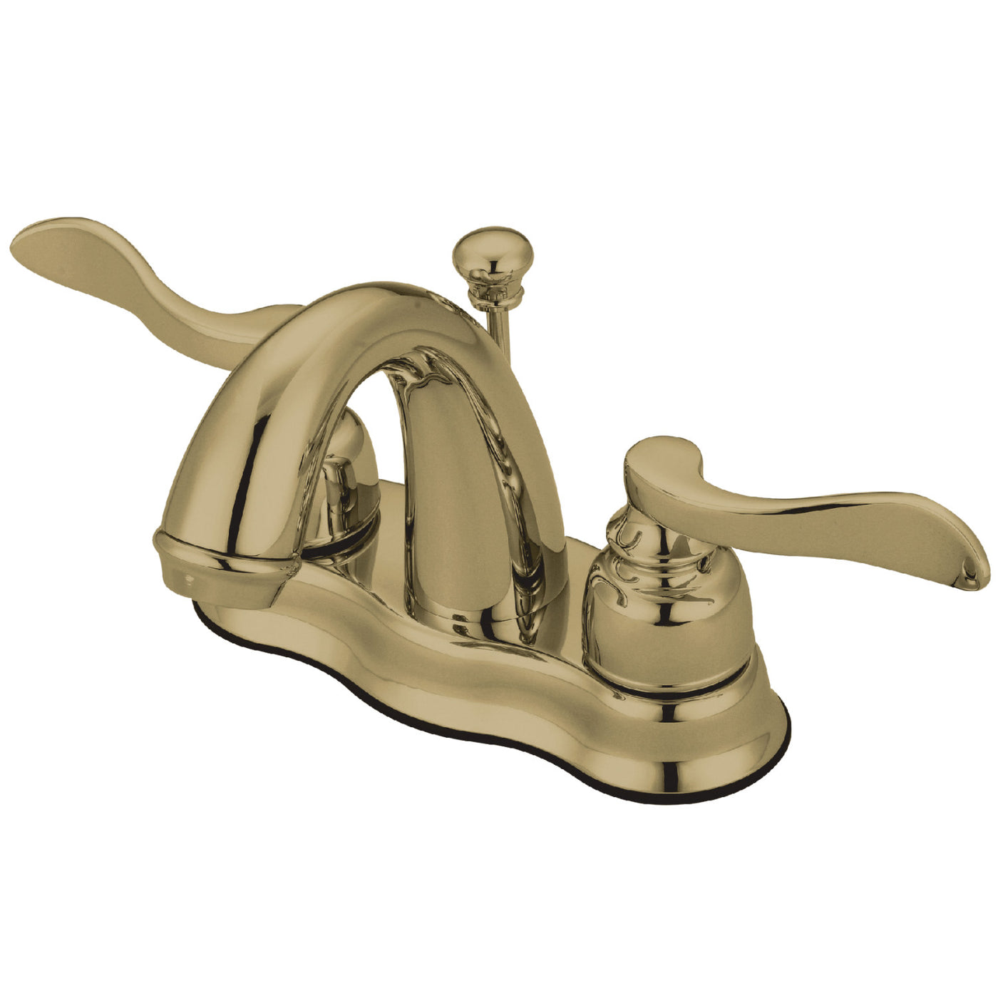 Elements of Design EB7612NFL 4-Inch Centerset Bathroom Faucet with Retail Pop-Up, Polished Brass