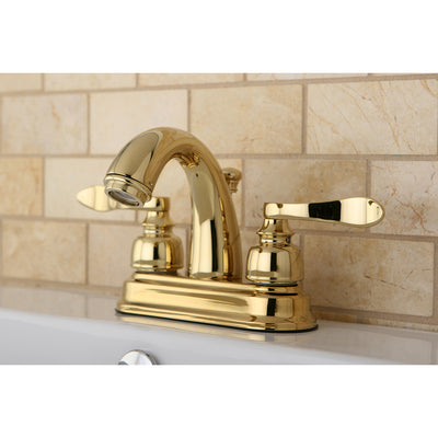Elements of Design EB8612NFL 4-Inch Centerset Bathroom Faucet with Retail Pop-Up, Polished Brass