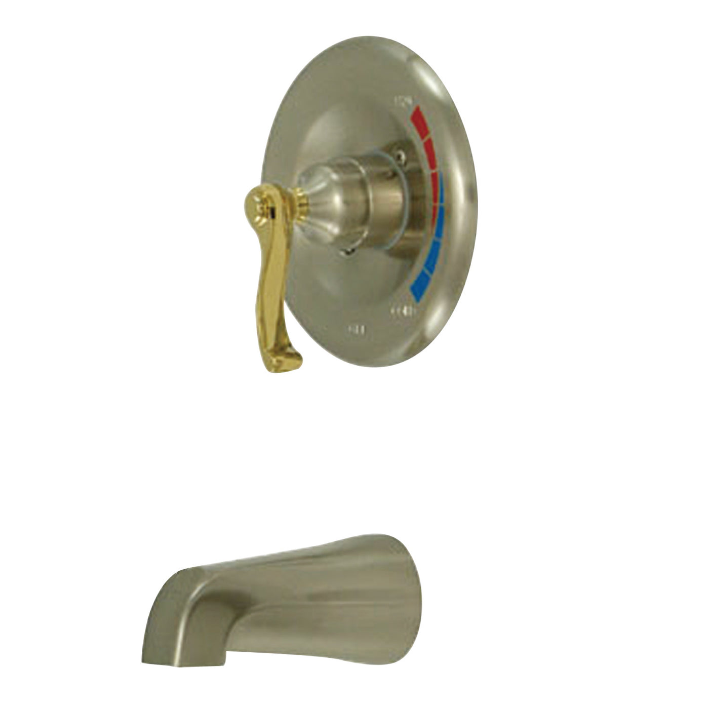 Elements of Design EB8639FLTO Tub Only Faucet, Brushed Nickel/Polished Brass