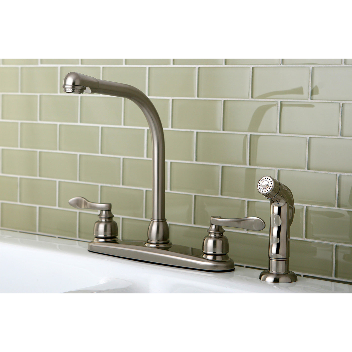 Elements of Design EB8758NFLSP Centerset Kitchen Faucet, Brushed Nickel