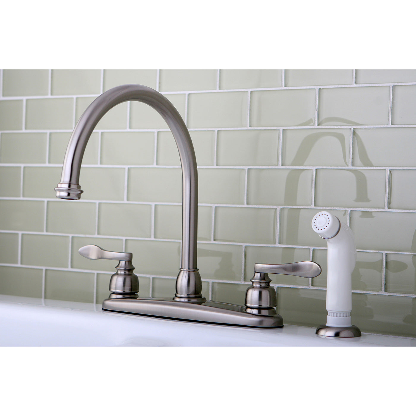Elements of Design EB8798NFL Centerset Kitchen Faucet, Brushed Nickel