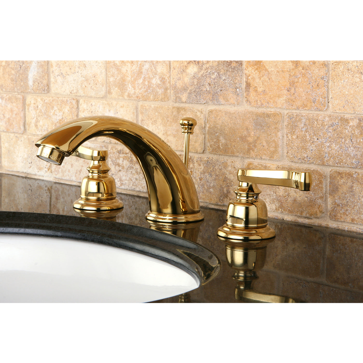 Elements of Design EB8962FL Widespread Bathroom Faucet with Retail Pop-Up, Polished Brass