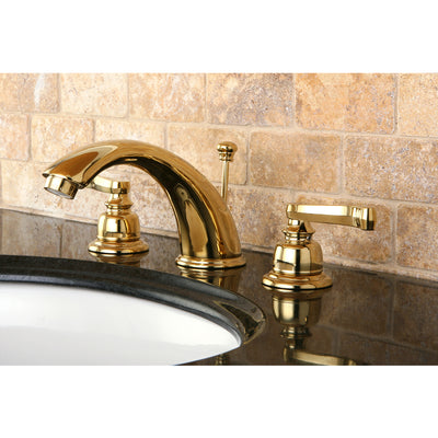 Elements of Design EB8962FL Widespread Bathroom Faucet with Retail Pop-Up, Polished Brass