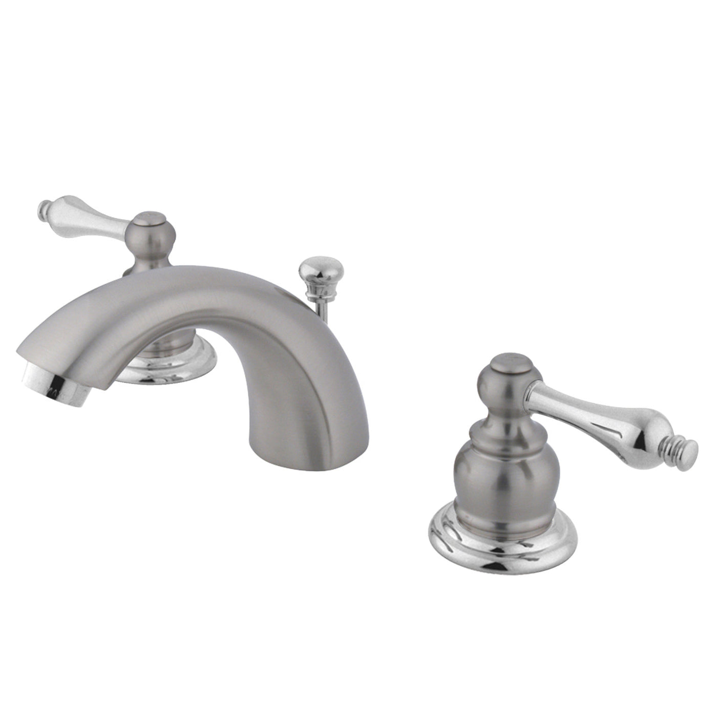 Elements of Design EB947AL Mini-Widespread Bathroom Faucet, Brushed Nickel/Polished Chrome