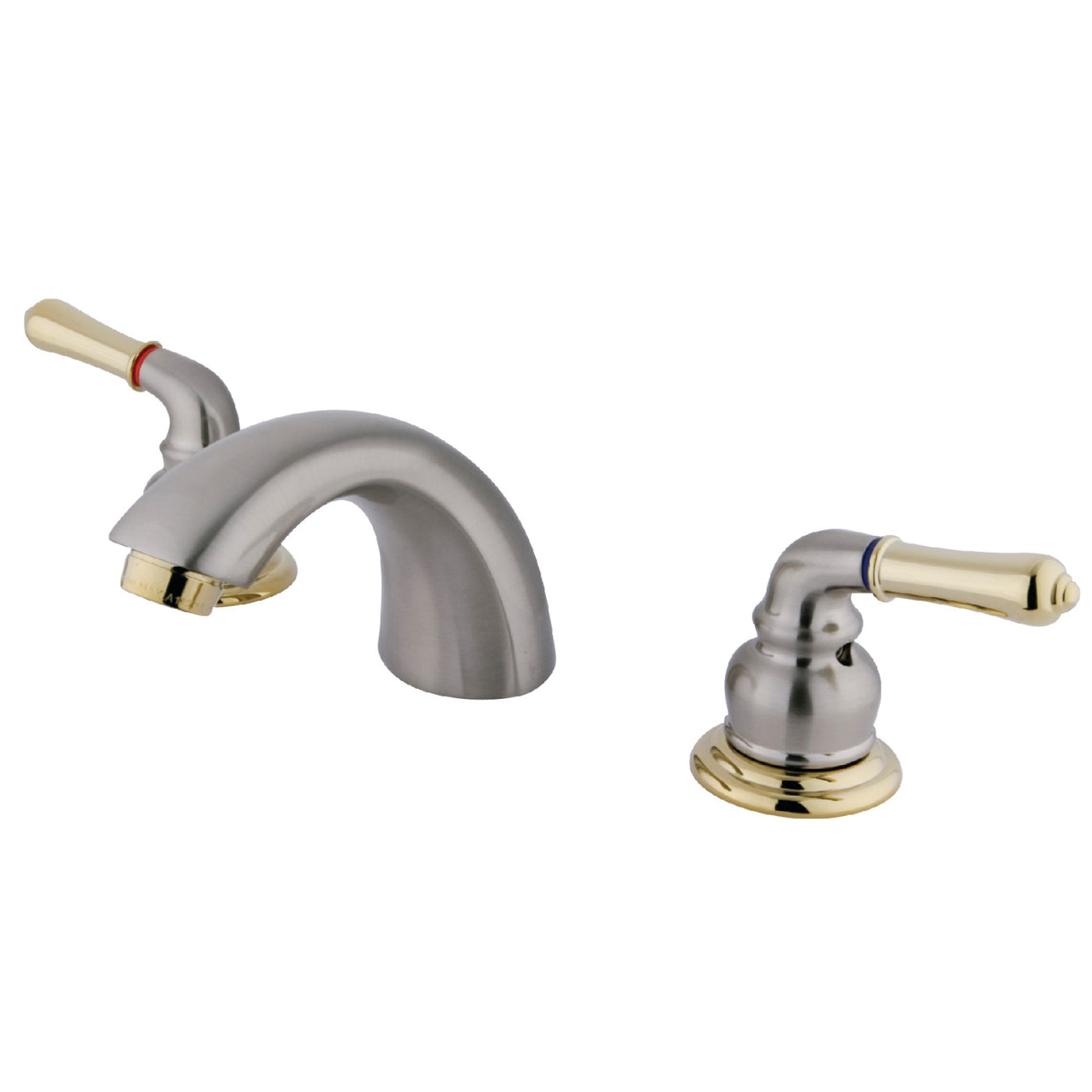 Elements of Design EB959LP Mini-Widespread Bathroom Faucet, Brushed Nickel/Polished Brass