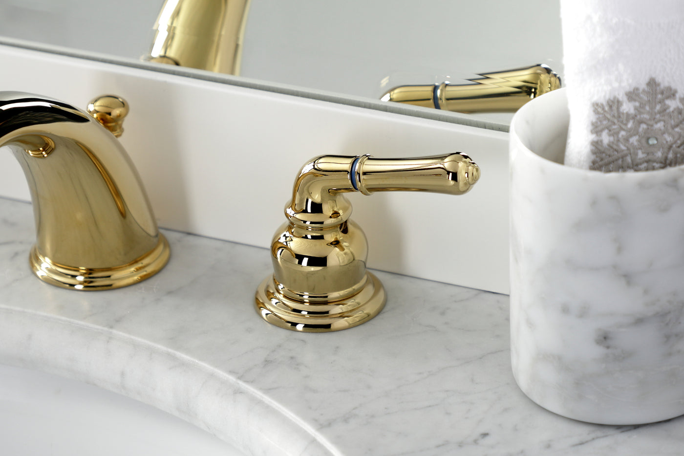 Elements of Design EB962B Widespread Bathroom Faucet with Brass Pop-Up, Polished Brass