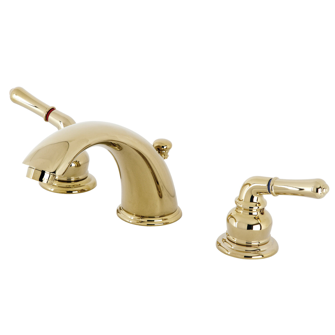 Elements of Design EB962B Widespread Bathroom Faucet with Brass Pop-Up, Polished Brass