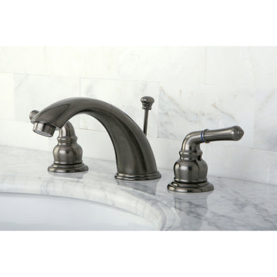 Elements of Design EB963 Widespread Bathroom Faucet with Retail Pop-Up, Black Stainless