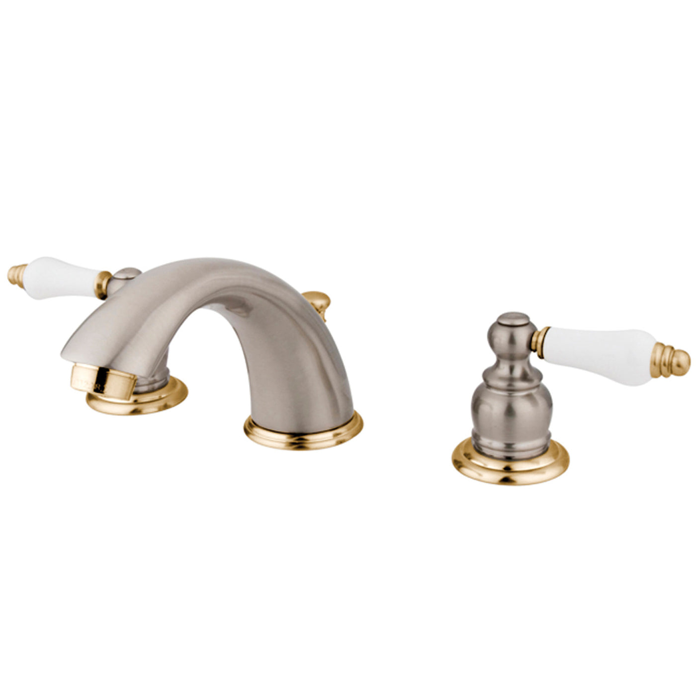 Elements of Design EB979B Widespread Bathroom Faucet with Retail Pop-Up, Brushed Nickel/Polished Brass