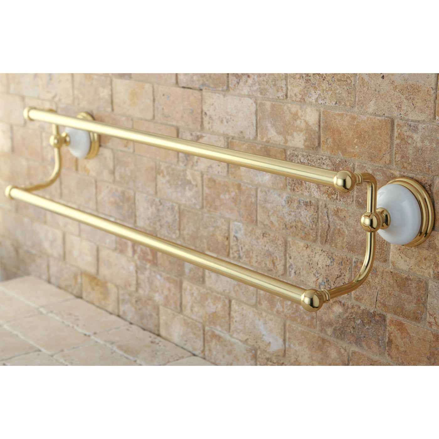 Elements of Design EBA1113PB 24-Inch Dual Towel Bar, Polished Brass