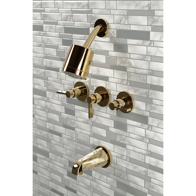 Elements of Design EBX8132NDL Three-Handle Tub and Shower Faucet, Polished Brass
