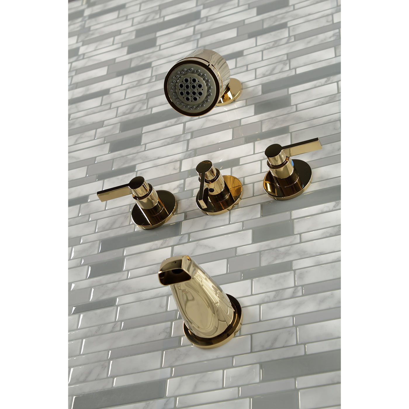 Elements of Design EBX8132NDL Three-Handle Tub and Shower Faucet, Polished Brass