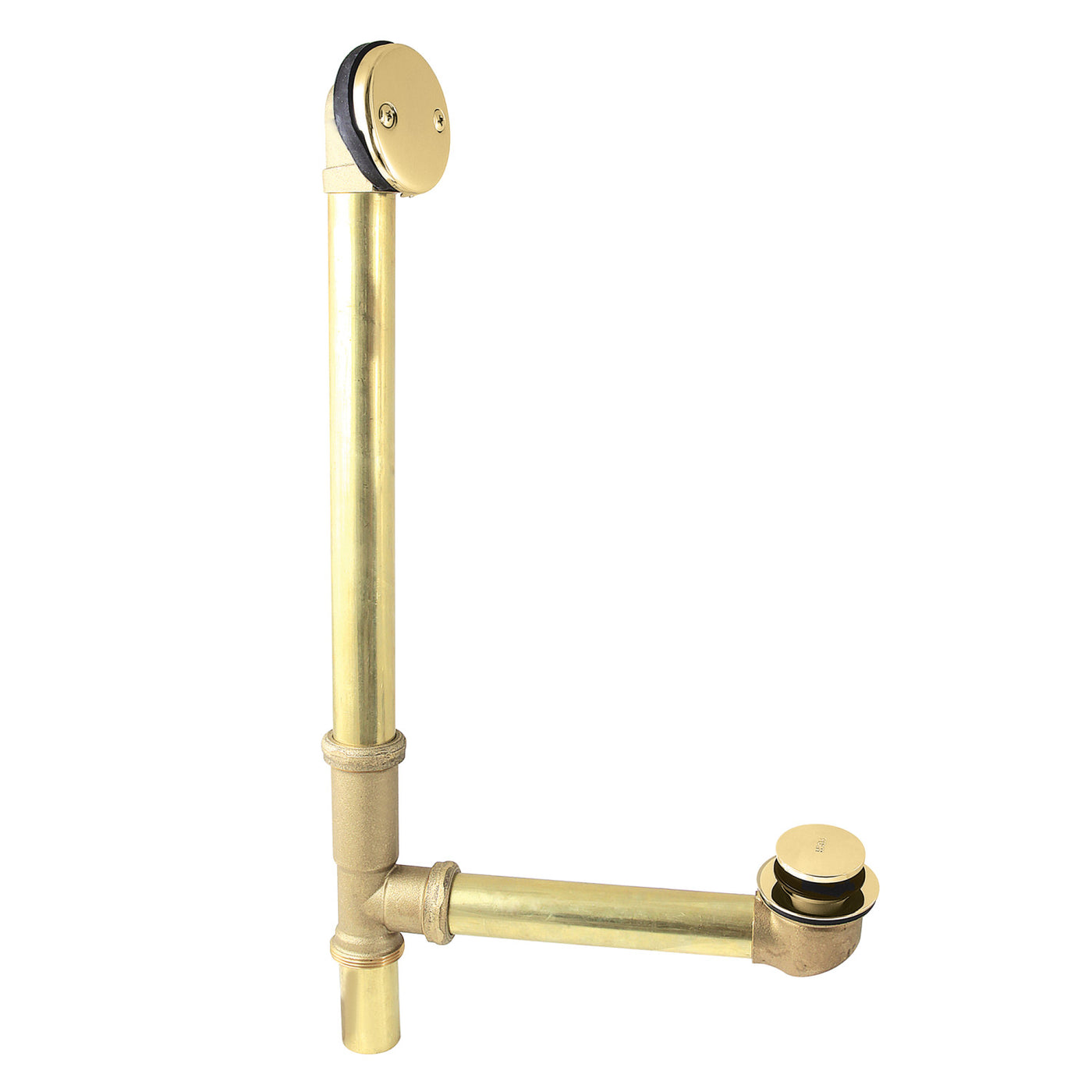 Elements of Design EDTT2162 21-Inch Tip-Toe Tub Waste and Overflow Drain, 20 Gauge, Polished Brass