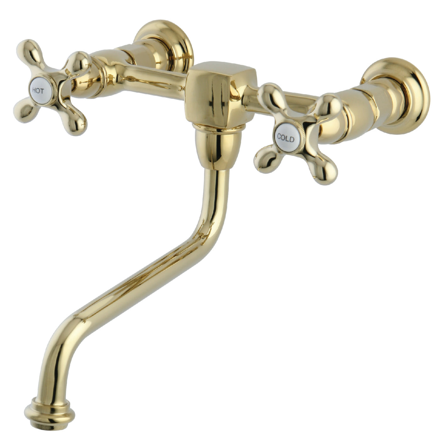 Elements of Design ES1212AX Wall Mount Bathroom Faucet, Polished Brass