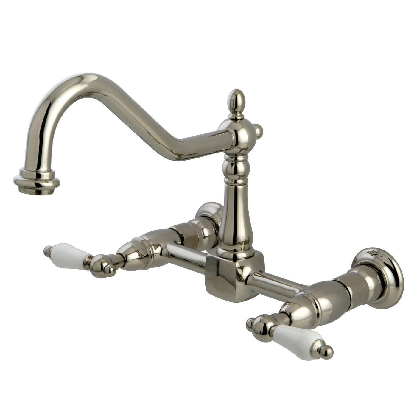 Elements of Design ES1246PL Two-Handle Wall Mount Bridge Kitchen Faucet, Polished Nickel
