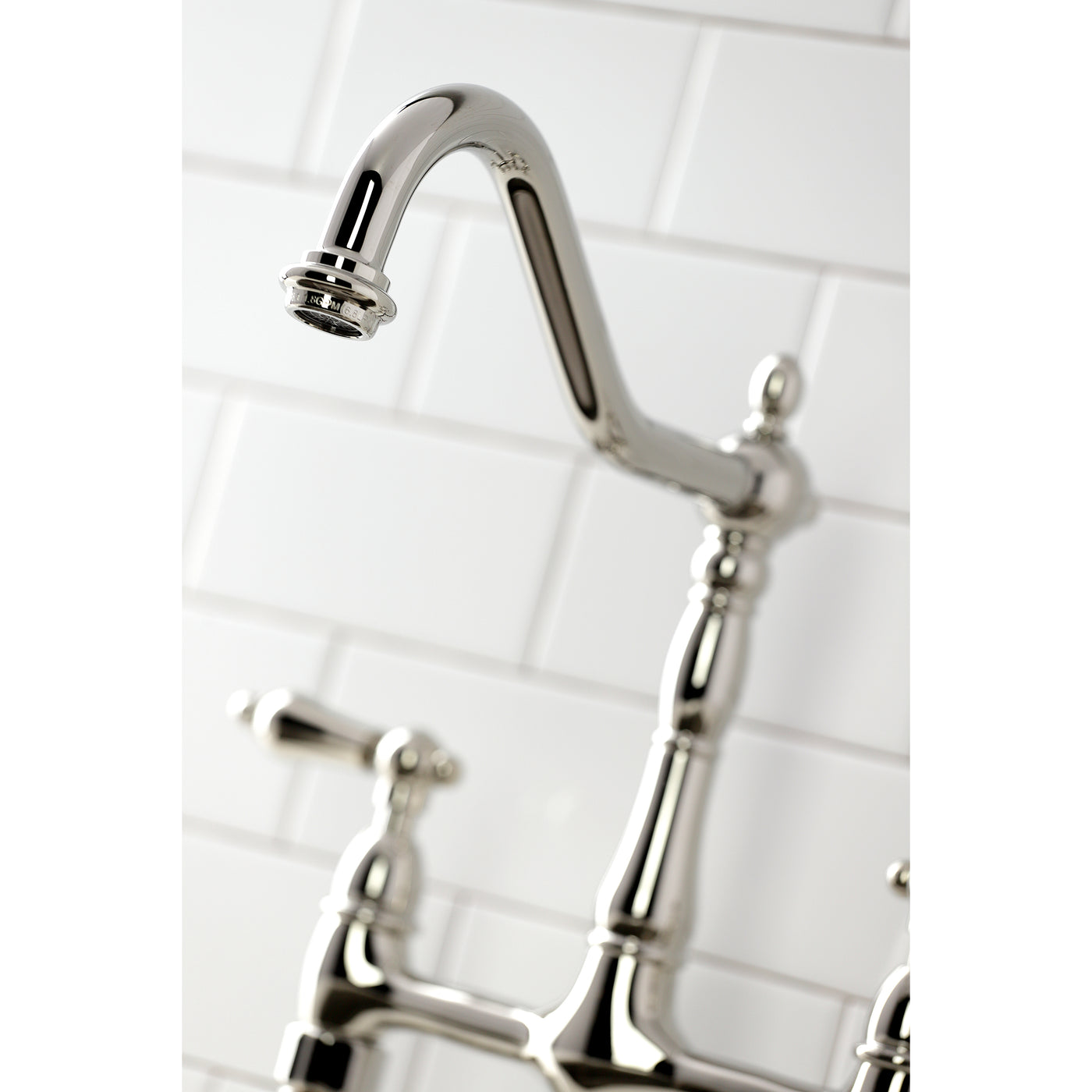 Elements of Design ES1276ALBS Bridge Kitchen Faucet with Brass Sprayer, Polished Nickel