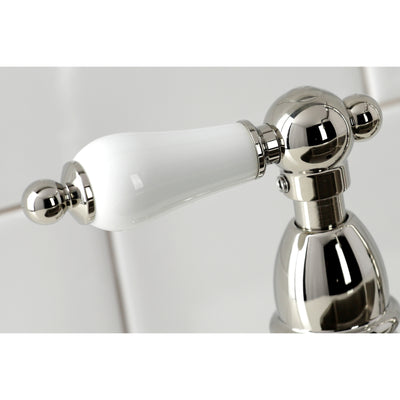 Elements of Design ES1276PLBS Bridge Kitchen Faucet with Brass Sprayer, Polished Nickel
