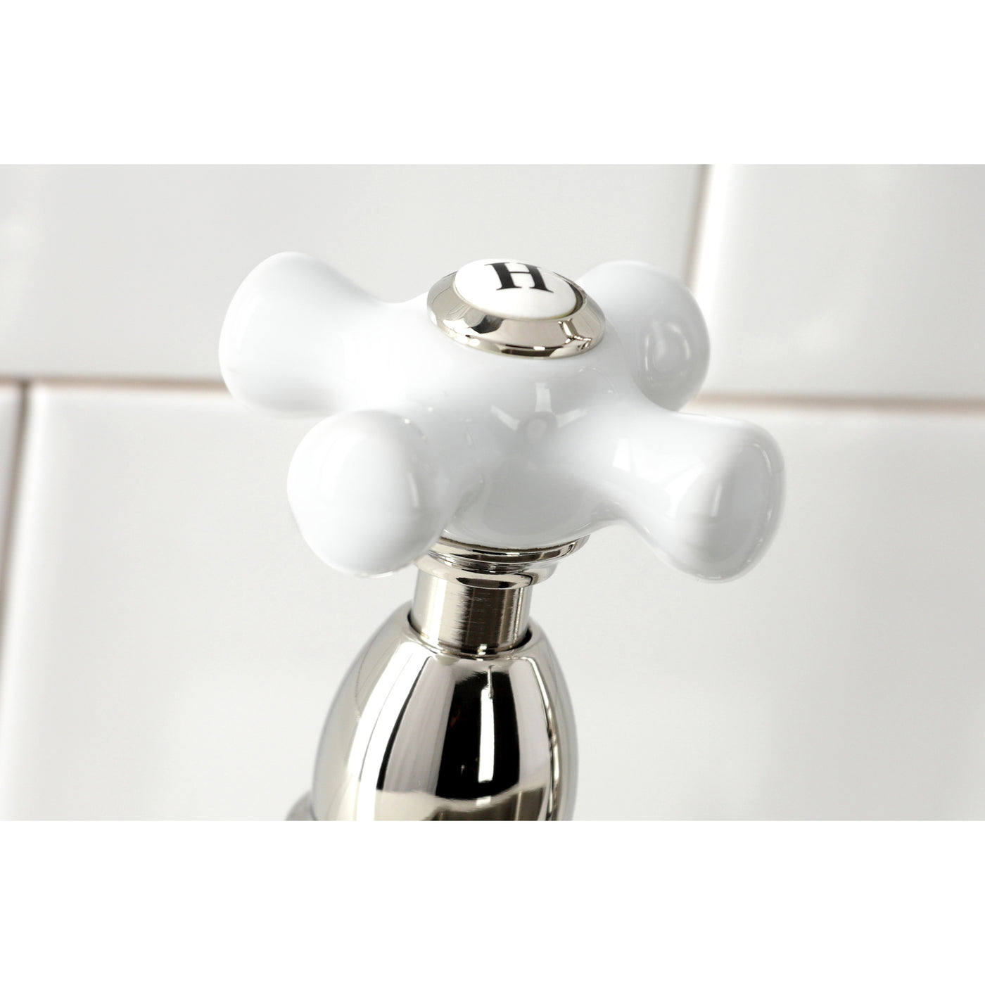 Elements of Design ES1276PXBS Bridge Kitchen Faucet with Brass Sprayer, Polished Nickel