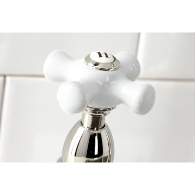 Elements of Design ES1276PXBS Bridge Kitchen Faucet with Brass Sprayer, Polished Nickel