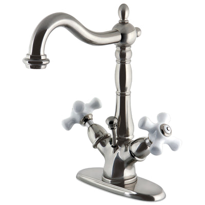 Elements of Design ES1438PX Two-Handle Bathroom Faucet with Brass Pop-Up, Brushed Nickel