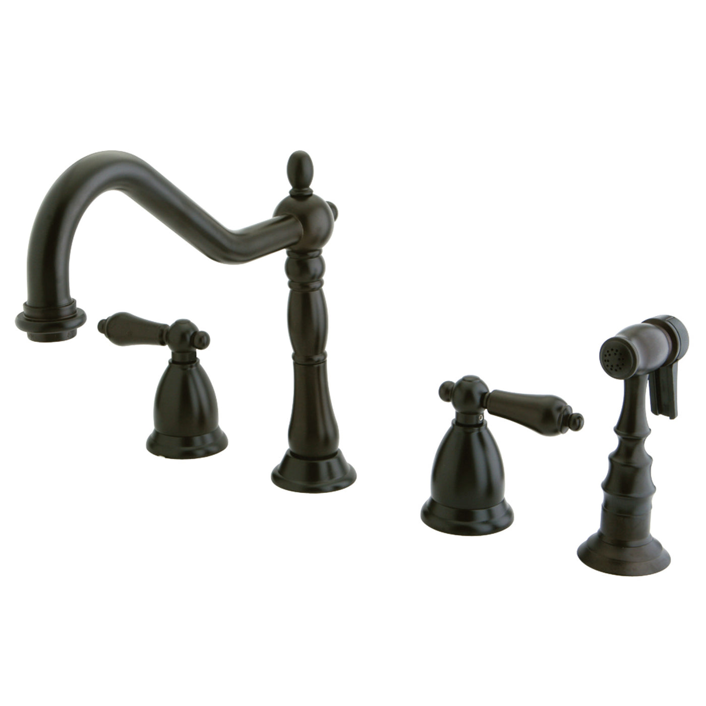 Elements of Design ES1795ALBS Widespread Kitchen Faucet with Brass Sprayer, Oil Rubbed Bronze