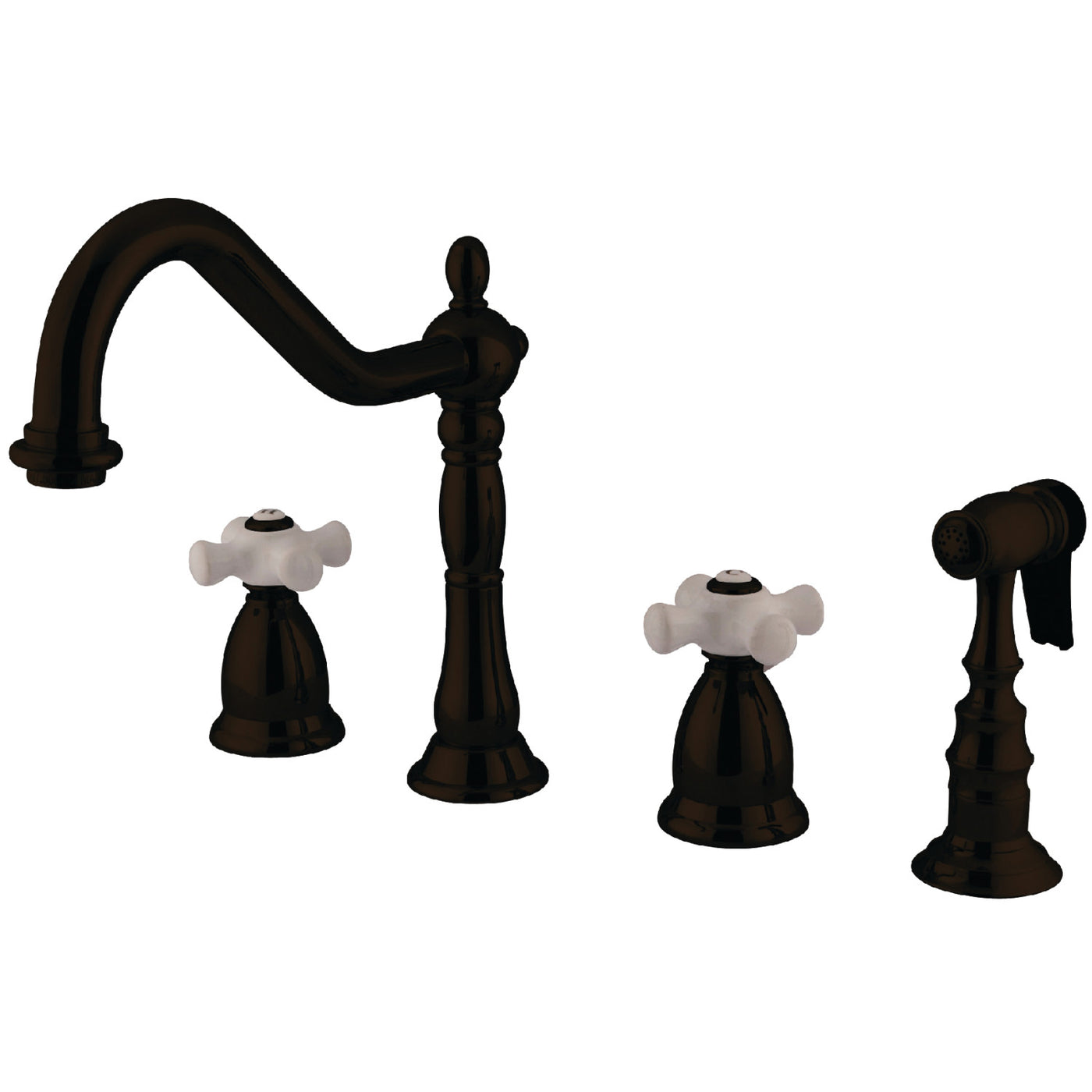 Elements of Design ES1795PXBS Widespread Kitchen Faucet with Brass Sprayer, Oil Rubbed Bronze