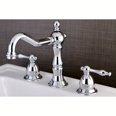 Elements of Design ES1971NL Widespread Bathroom Faucet with Brass Pop-Up, Polished Chrome