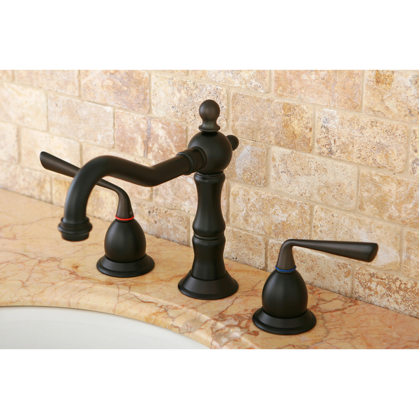 Elements of Design ES1975ZL Widespread Bathroom Faucet with Brass Pop-Up, Oil Rubbed Bronze