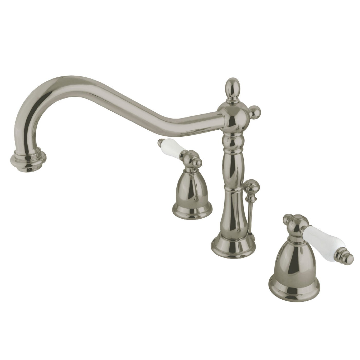 Elements of Design ES1998PL Widespread Bathroom Faucet with Brass Pop-Up, Brushed Nickel