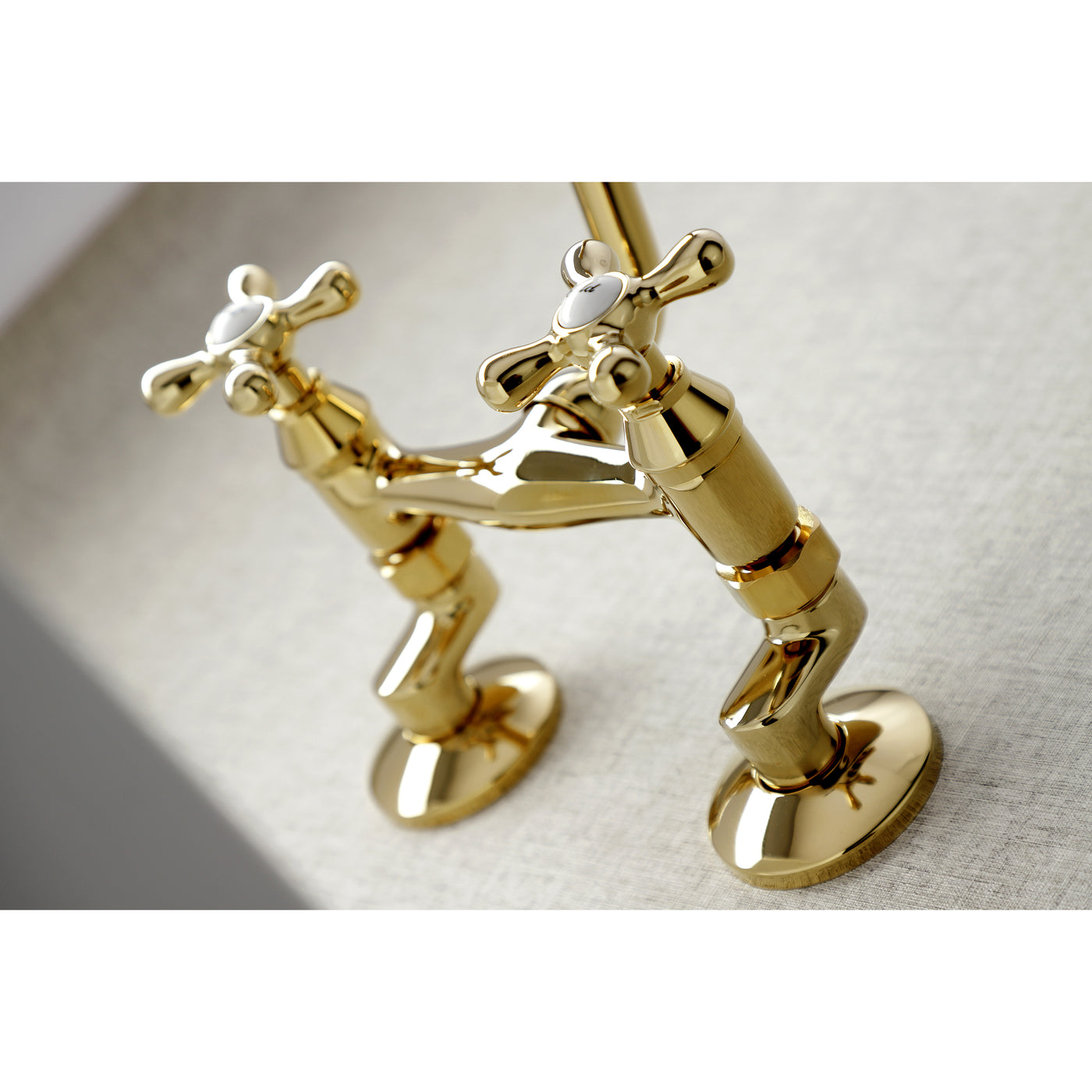 Elements of Design ES2132X Adjustable Center Wall Mount Kitchen Faucet, Polished Brass