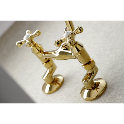 Elements of Design ES2132X Adjustable Center Wall Mount Kitchen Faucet, Polished Brass