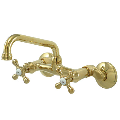 Elements of Design ES2132X Adjustable Center Wall Mount Kitchen Faucet, Polished Brass
