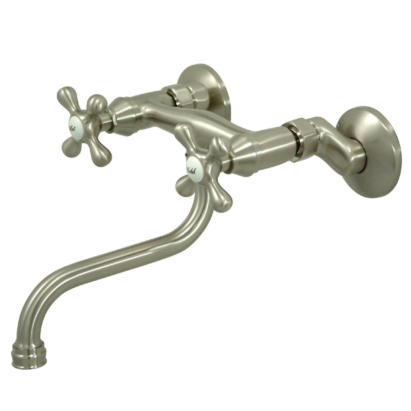 Elements of Design ES216SN Adjustable Center Wall Mount Bathroom Faucet, Brushed Nickel