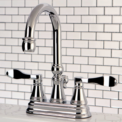 Elements of Design ES2611DFL 4-Inch Centerset Bathroom Faucet with Brass Pop-Up, Polished Chrome