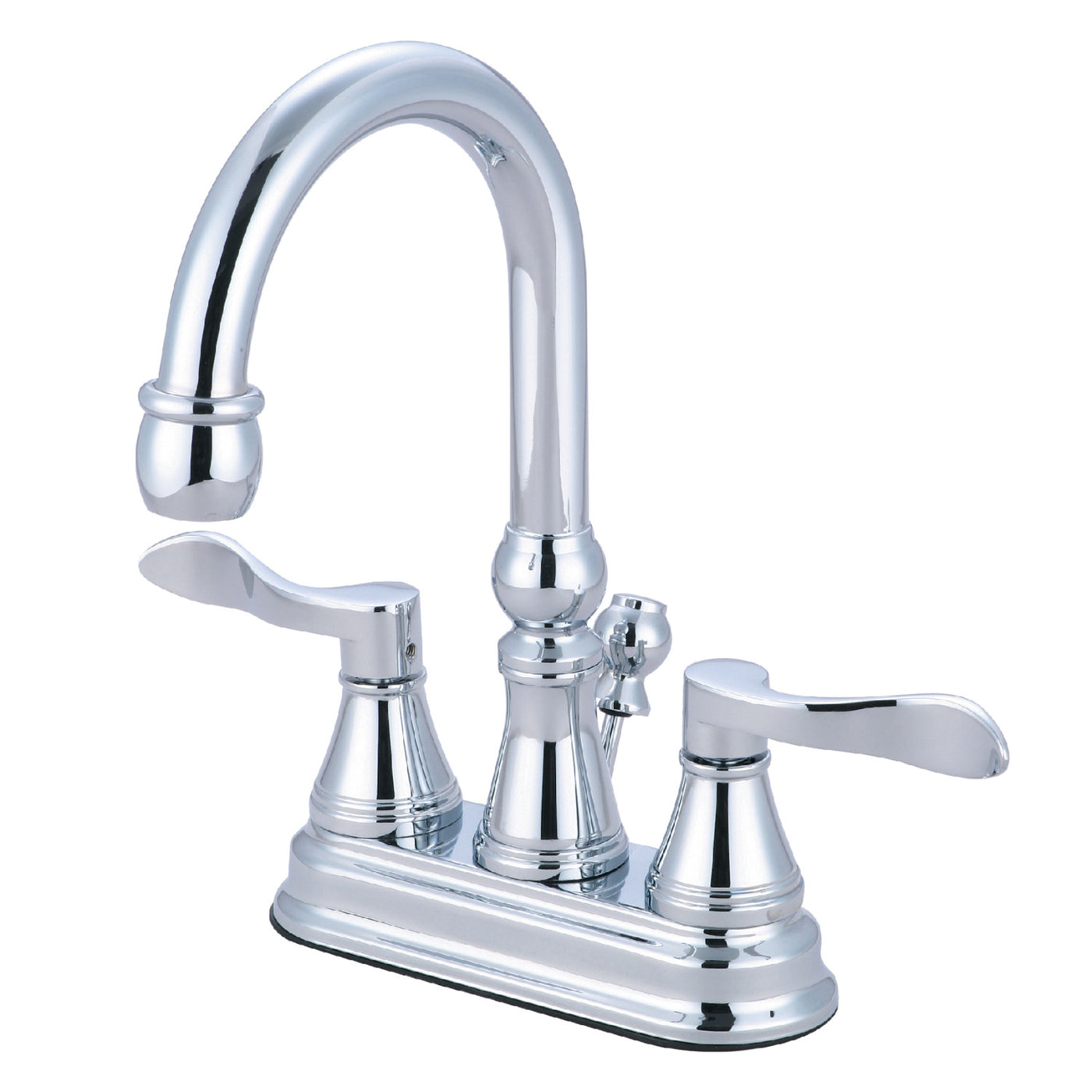 Elements of Design ES2611DFL 4-Inch Centerset Bathroom Faucet with Brass Pop-Up, Polished Chrome