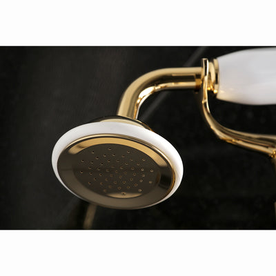 Elements of Design ES2652X Adjustable Center Tub Wall Mount Clawfoot Tub Faucet, Polished Brass