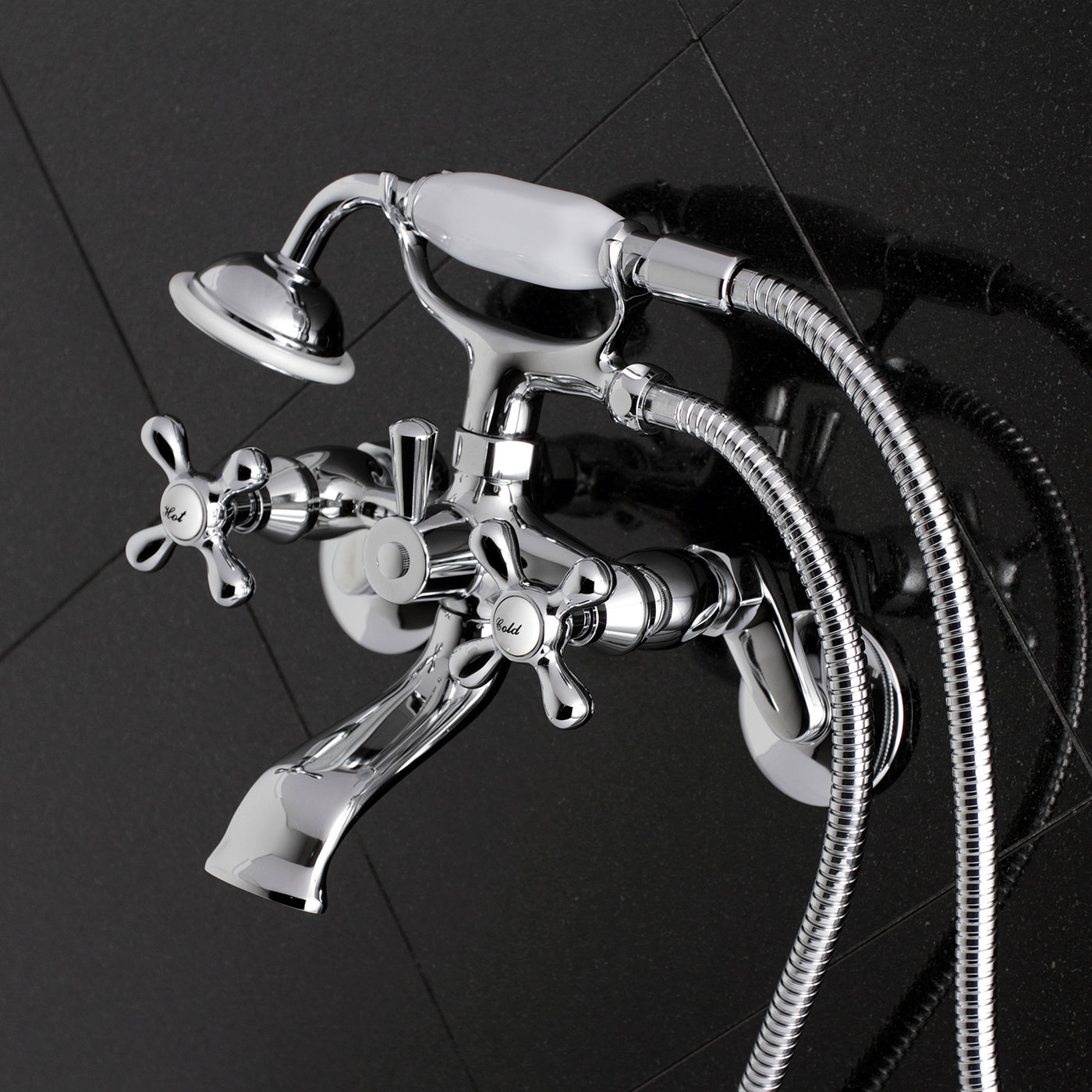 Elements of Design ES2661X 6-Inch Adjustable Wall Mount Clawfoot Tub Faucet, Polished Chrome