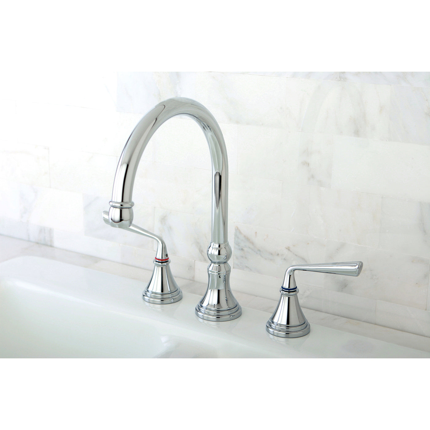 Elements of Design ES2791ZLLS Widespread Kitchen Faucet, Polished Chrome