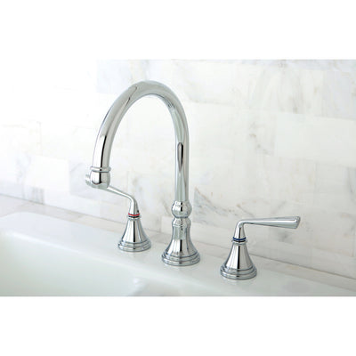 Elements of Design ES2791ZLLS Widespread Kitchen Faucet, Polished Chrome