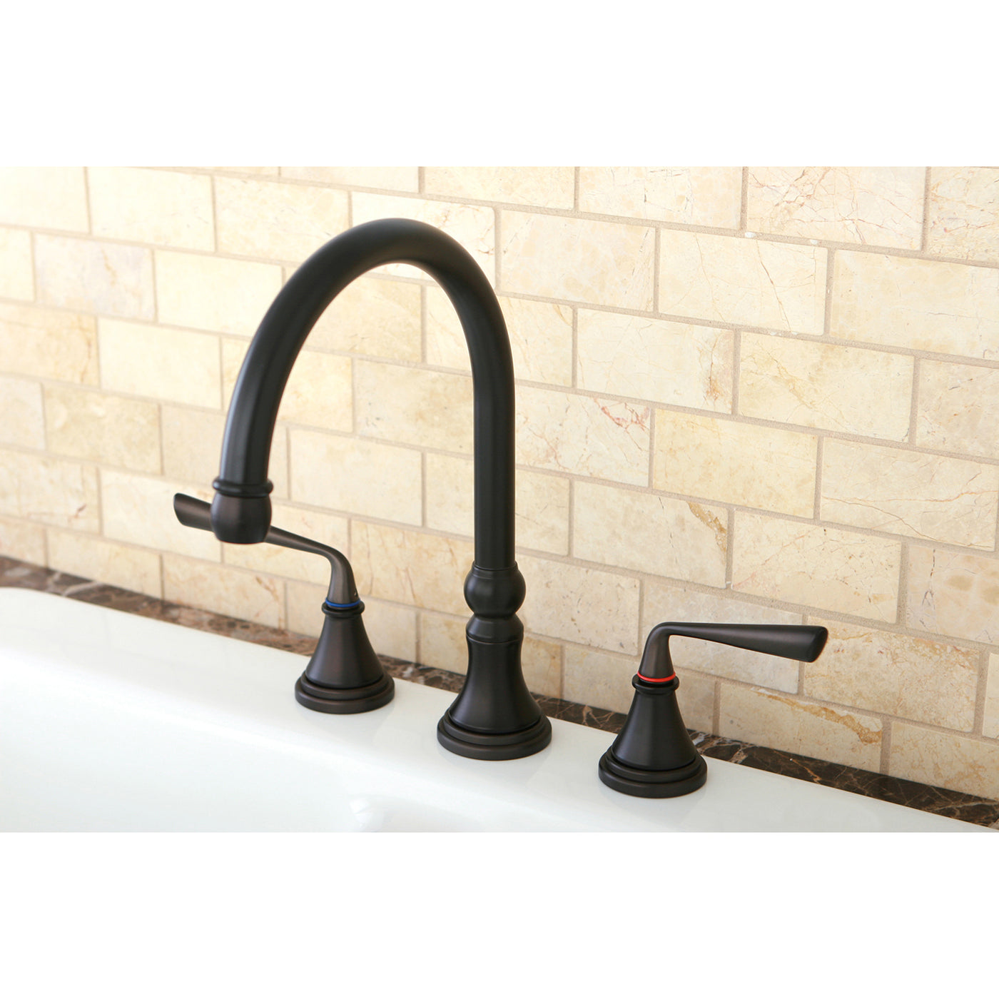 Elements of Design ES2795ZLLS Widespread Kitchen Faucet, Oil Rubbed Bronze