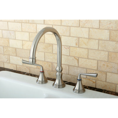 Elements of Design ES2798ZLLS Widespread Kitchen Faucet, Brushed Nickel