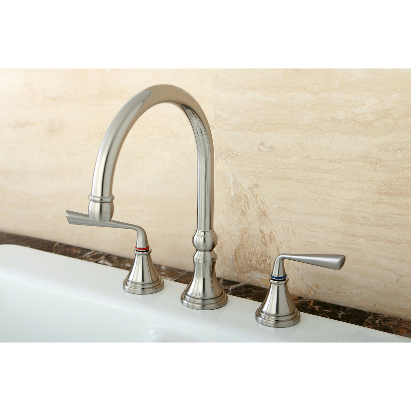 Elements of Design ES2798ZLLS Widespread Kitchen Faucet, Brushed Nickel