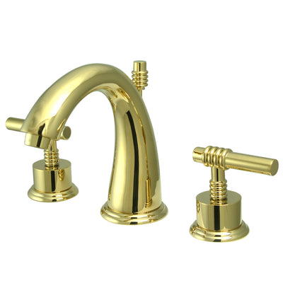 Elements of Design ES2962ML Widespread Bathroom Faucet with Brass Pop-Up, Polished Brass