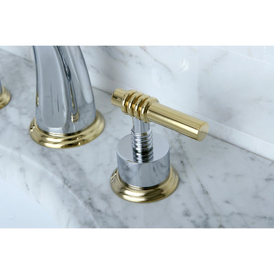 Elements of Design ES2964ML Widespread Bathroom Faucet with Brass Pop-Up, Polished Chrome/Polished Brass