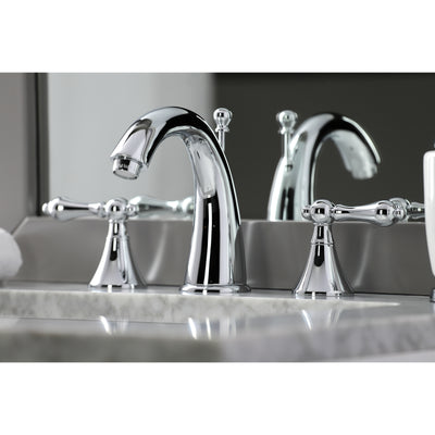 Elements of Design ES2971AL Widespread Bathroom Faucet with Brass Pop-Up, Polished Chrome