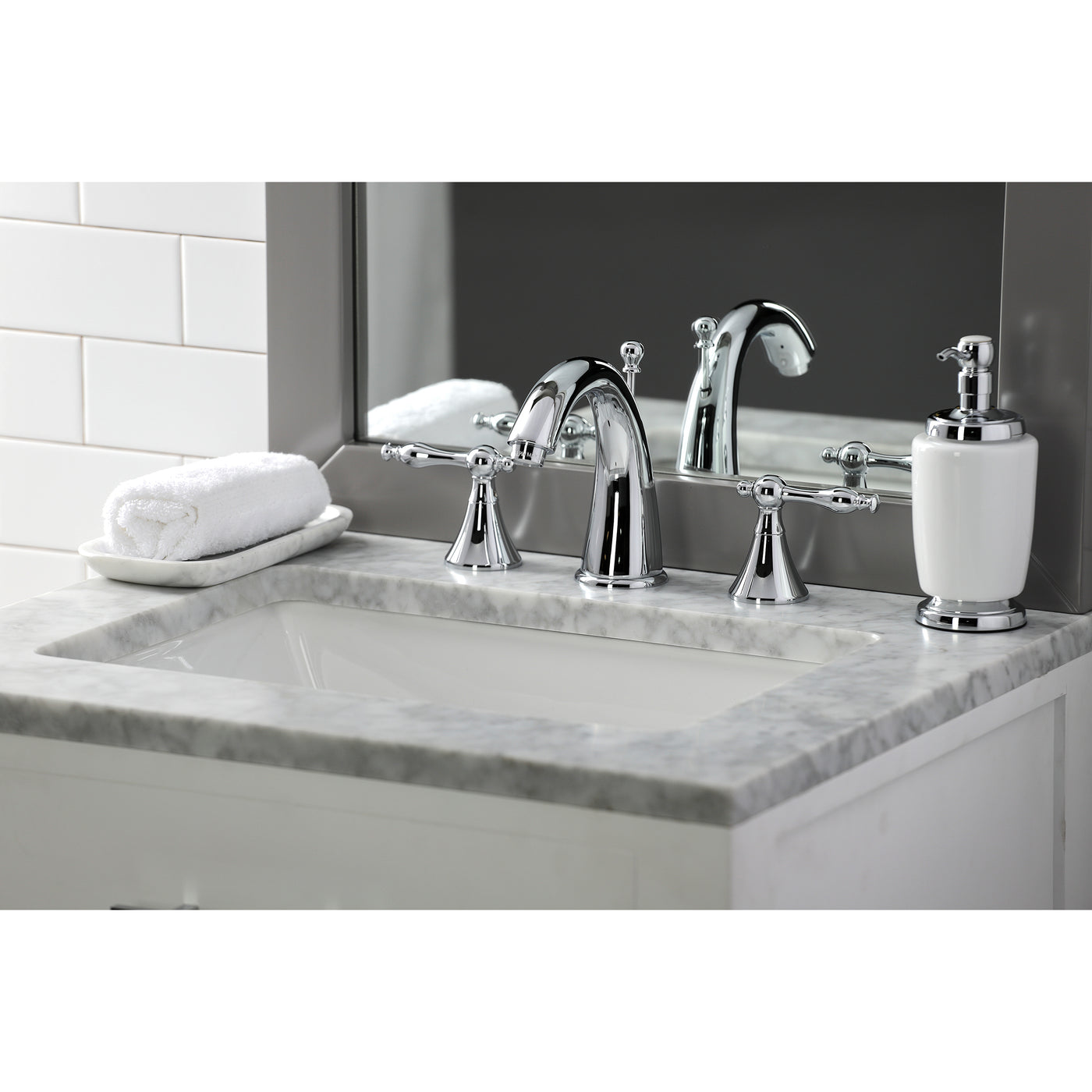Elements of Design ES2971NL Widespread Bathroom Faucet with Brass Pop-Up, Polished Chrome