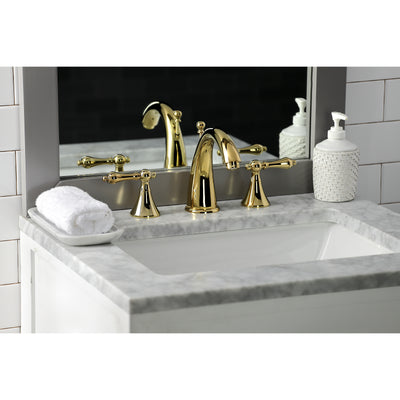 Elements of Design ES2972AL Widespread Bathroom Faucet with Brass Pop-Up, Polished Brass